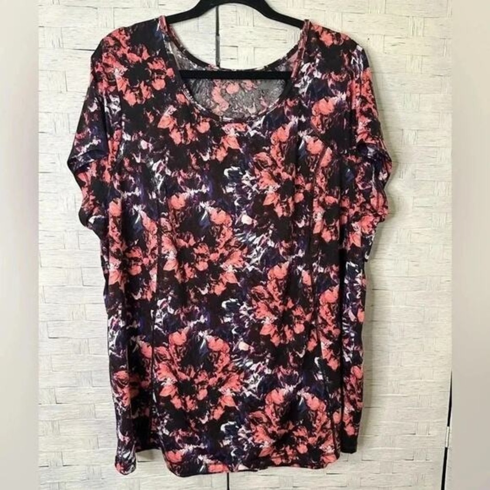 Livi for Lane Brant Womens workout top floral activewear Plus Size